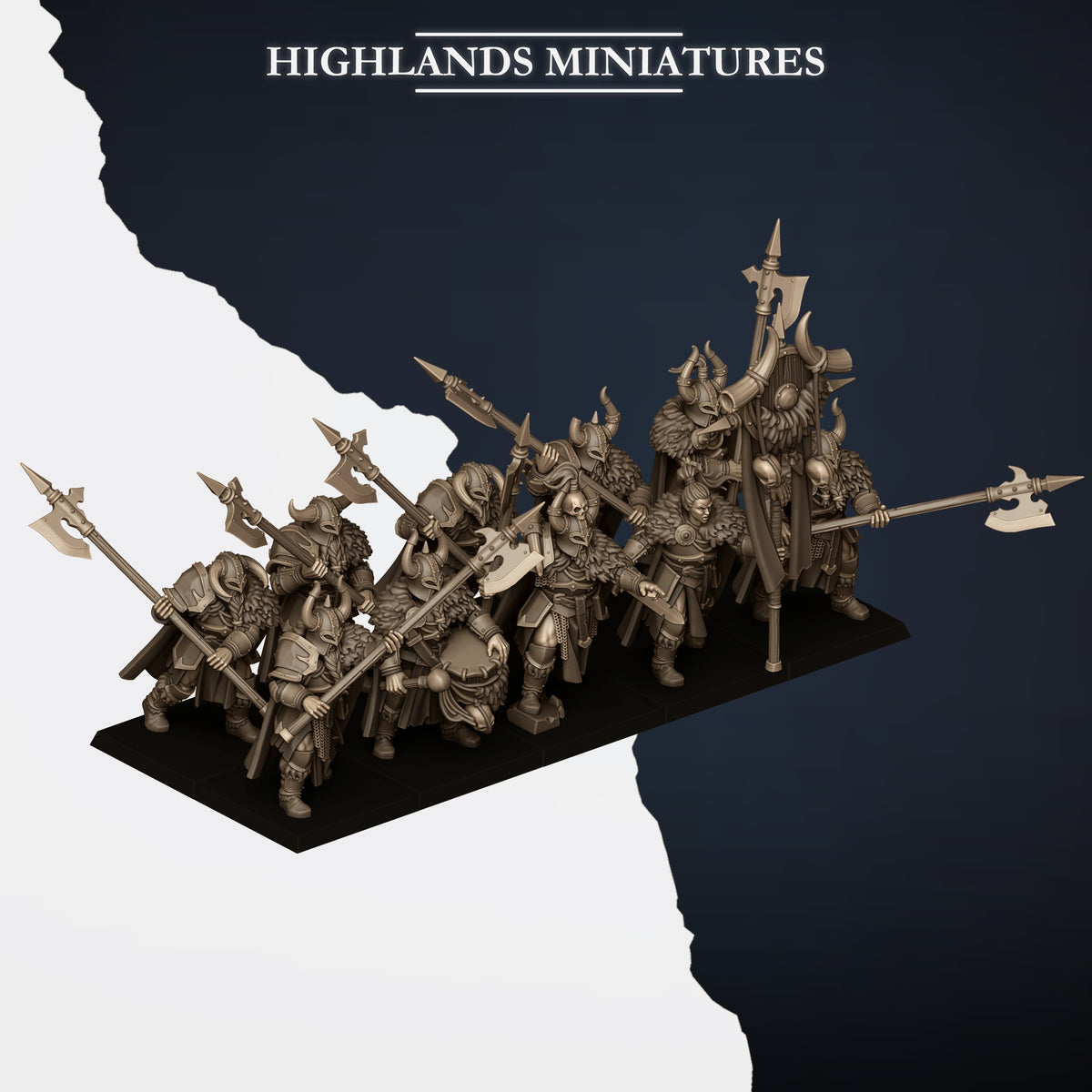 Norse Tribes Huscarls on Foot with Halberds | Norse Tribes Army Collection | Highland Miniatures