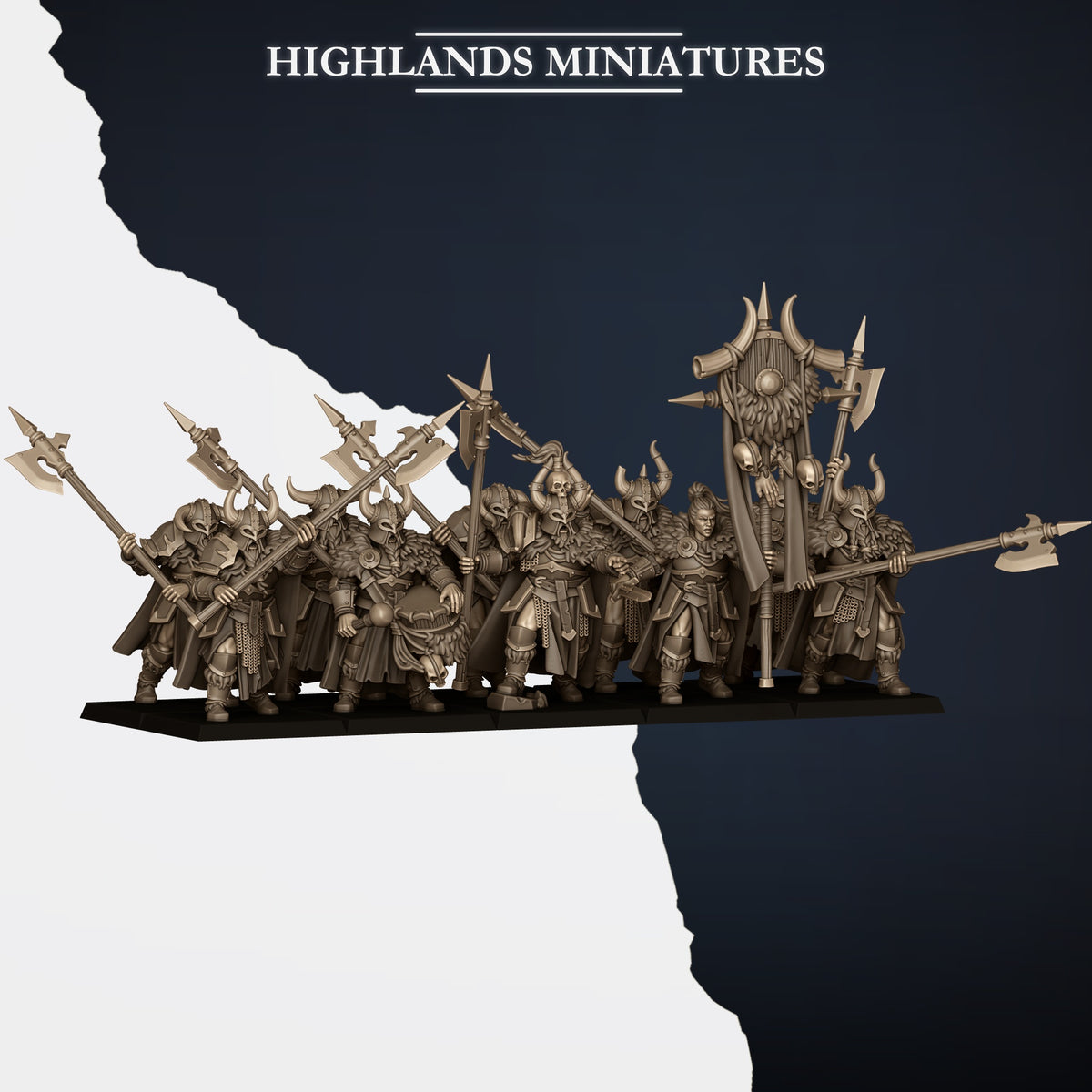 Norse Tribes Huscarls on Foot with Halberds | Norse Tribes Army Collection | Highland Miniatures