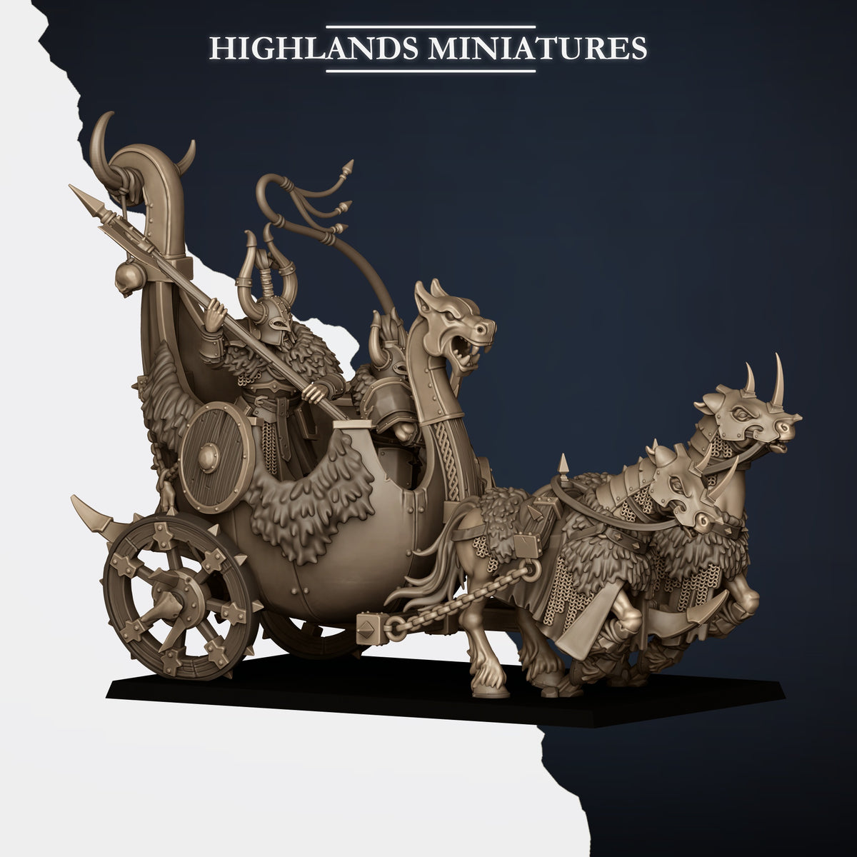 Norse Tribes Huscarl Chariot | Norse Tribes Army Collection | Highland Miniatures