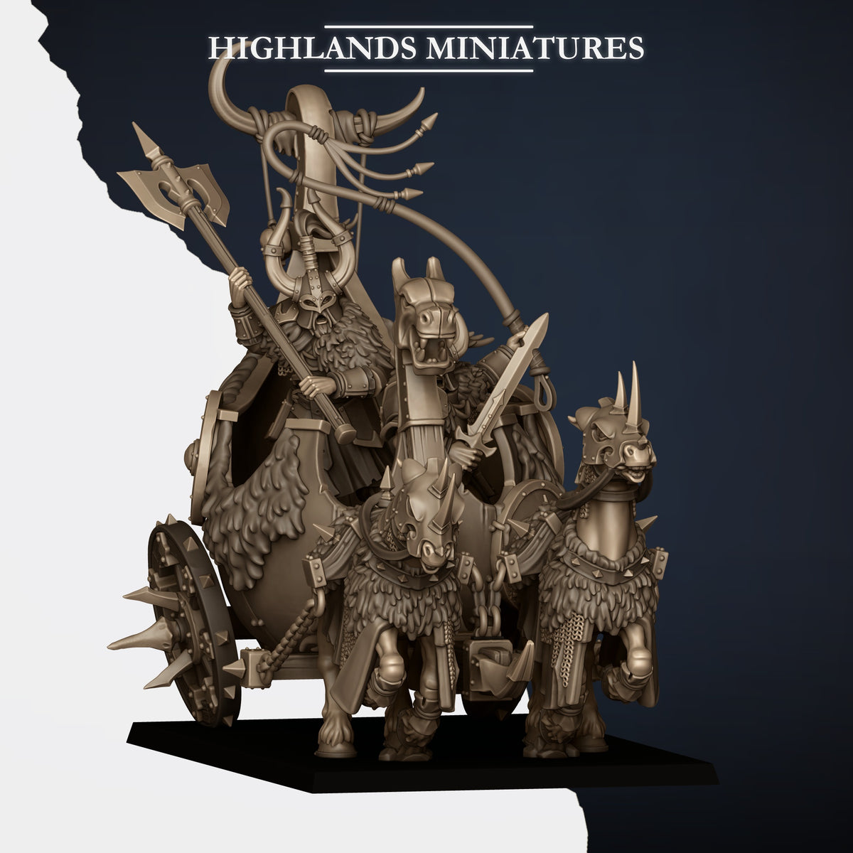 Norse Tribes Huscarl Chariot | Norse Tribes Army Collection | Highland Miniatures