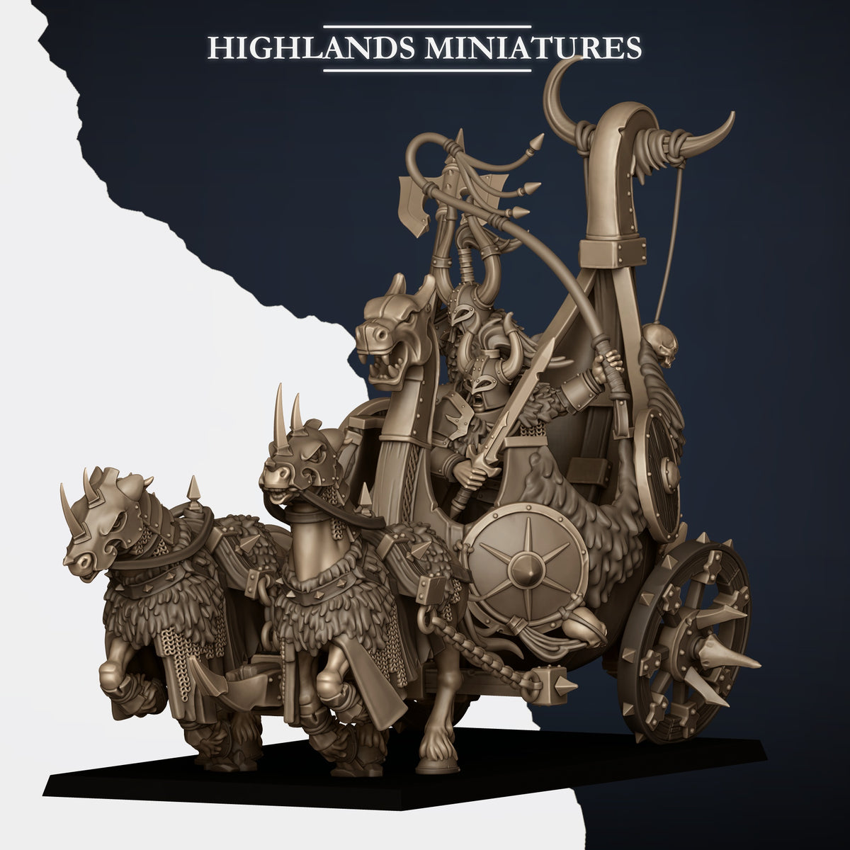 Norse Tribes Huscarl Chariot | Norse Tribes Army Collection | Highland Miniatures