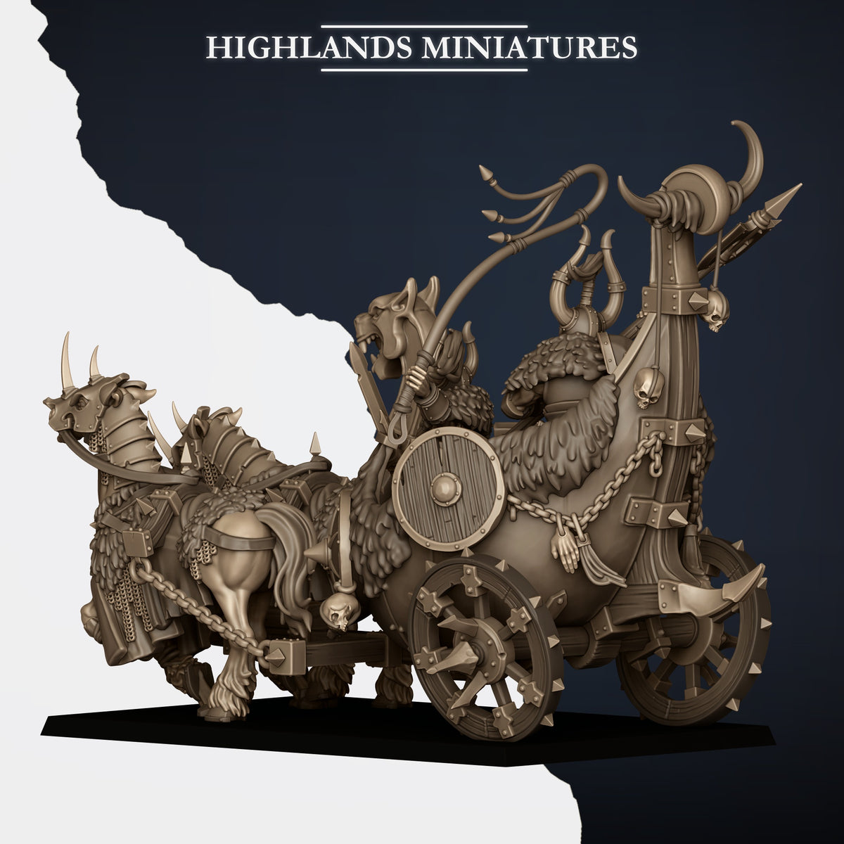Norse Tribes Huscarl Chariot | Norse Tribes Army Collection | Highland Miniatures