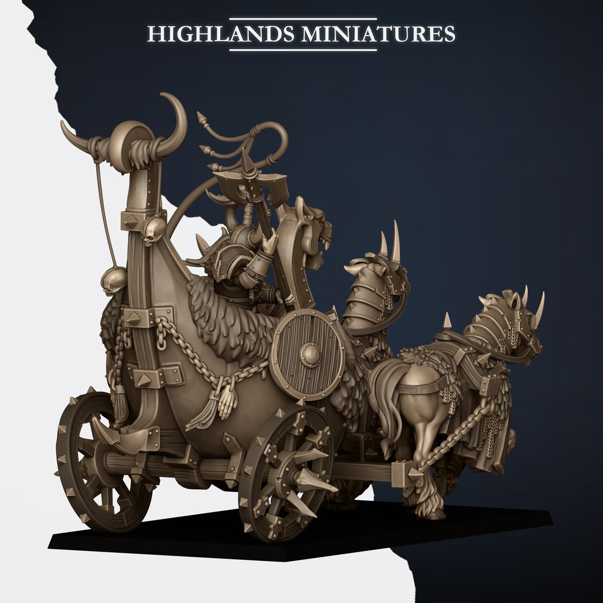 Norse Tribes Huscarl Chariot | Norse Tribes Army Collection | Highland Miniatures