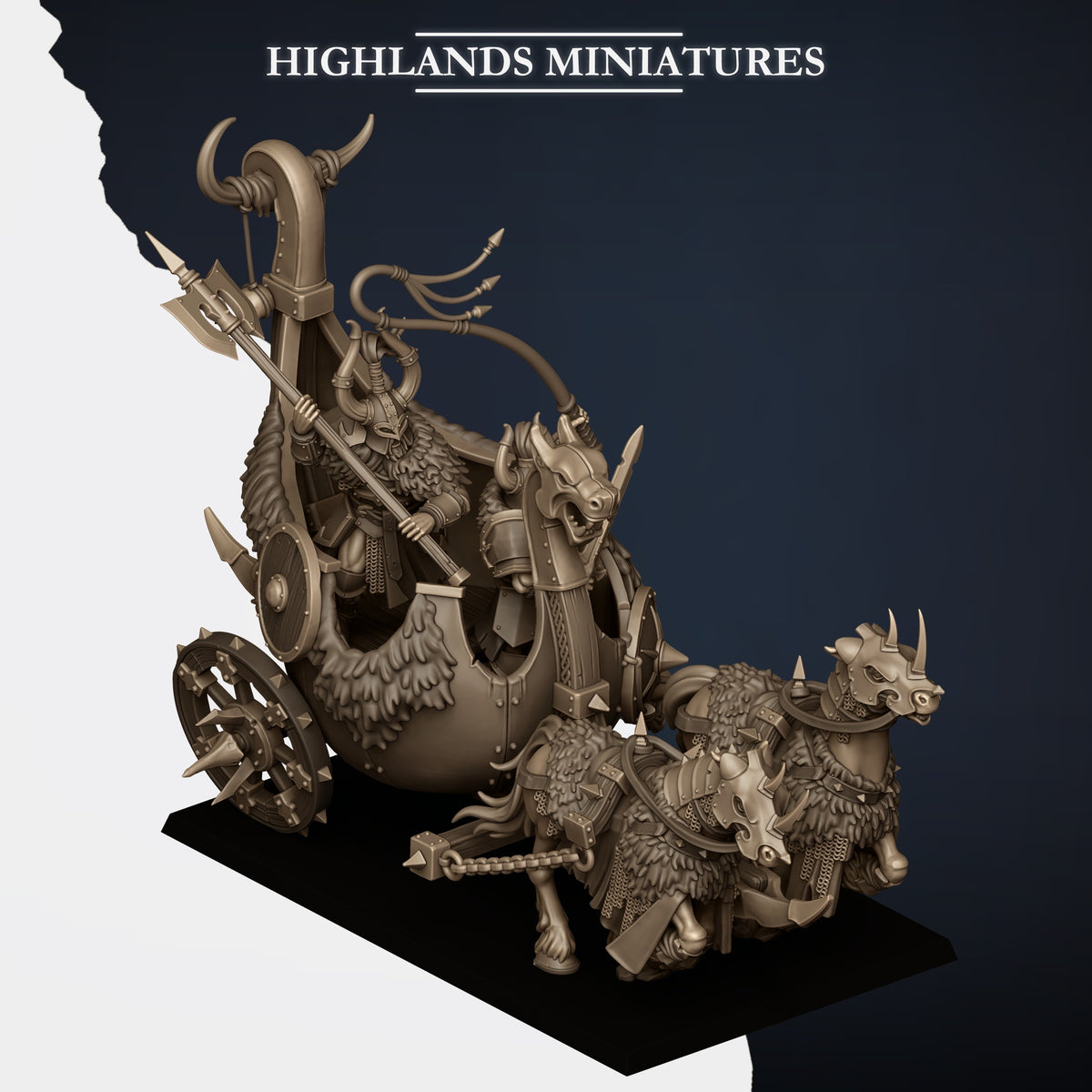 Norse Tribes Huscarl Chariot | Norse Tribes Army Collection | Highland Miniatures