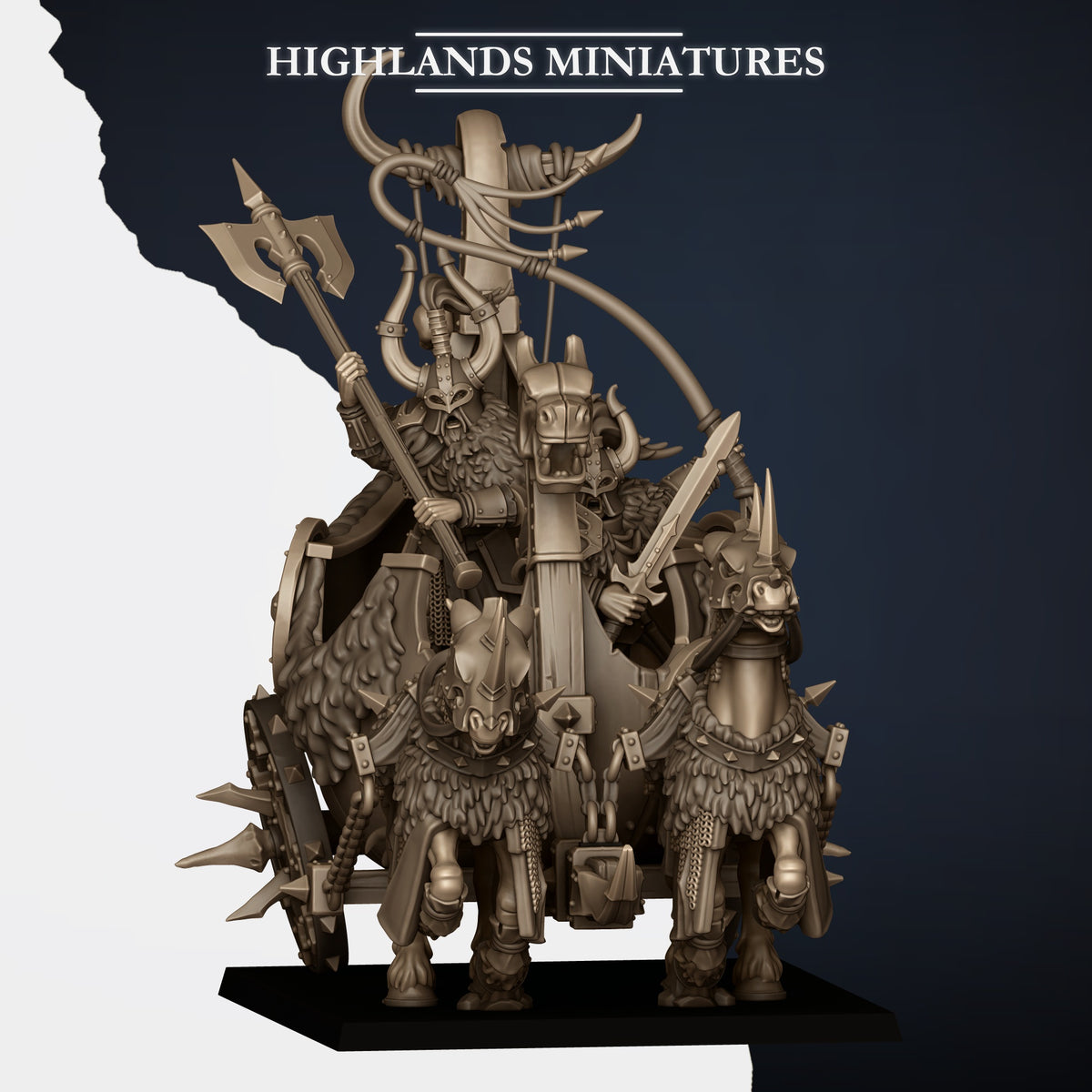 Norse Tribes Huscarl Chariot | Norse Tribes Army Collection | Highland Miniatures