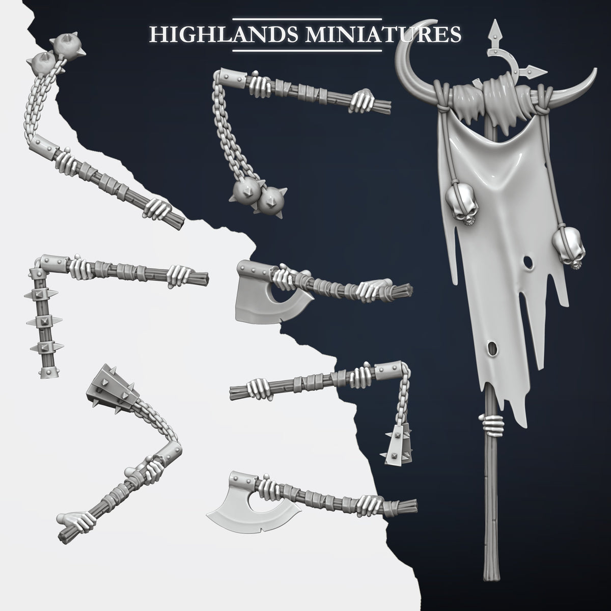 Norse Tribes Norse Raiders with Two-Handed Weapons | Norse Tribes Army Collection | Highland Miniatures
