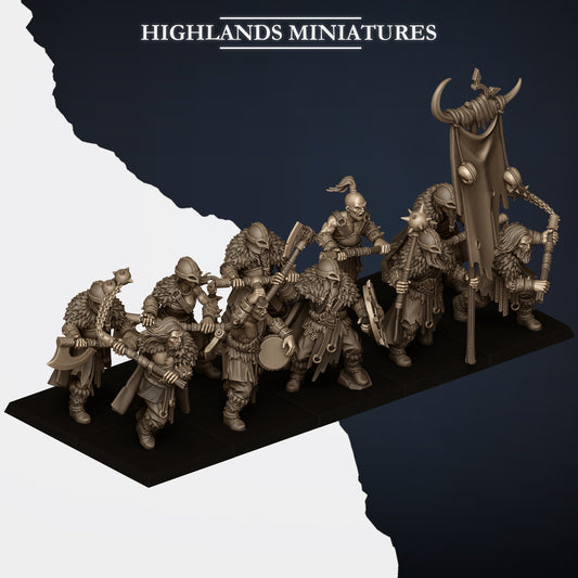 Norse Tribes Norse Raiders with Two-Handed Weapons | Norse Tribes Army Collection | Highland Miniatures