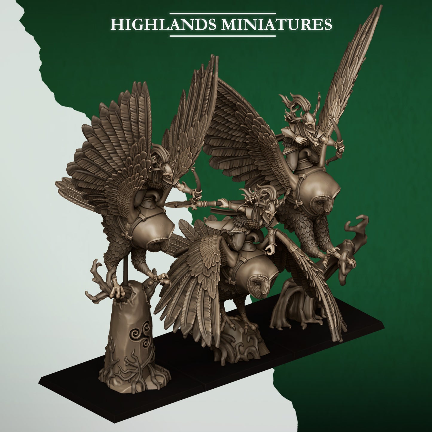 Feral Elves Great Owl Riders | Feral Elves Army Collection | Highland Miniatures