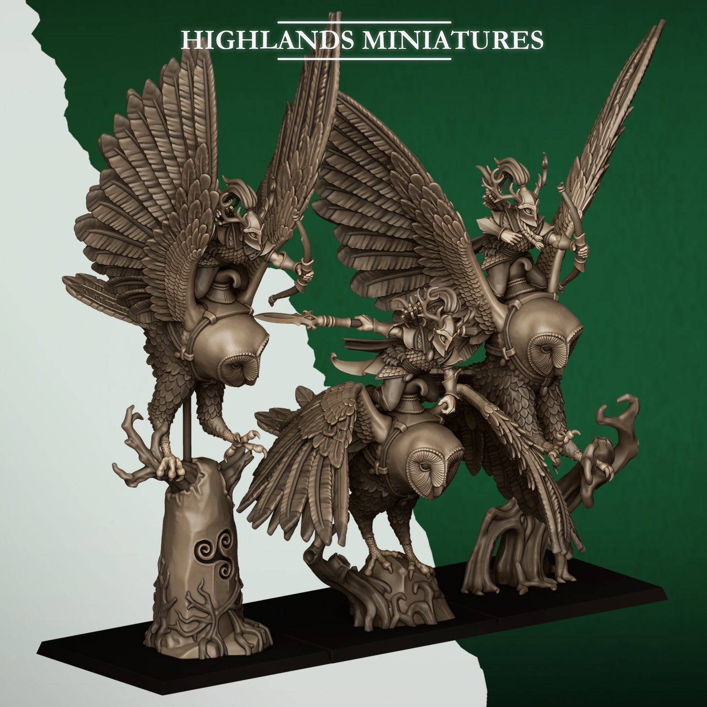 Feral Elves Great Owl Riders | Feral Elves Army Collection | Highland Miniatures