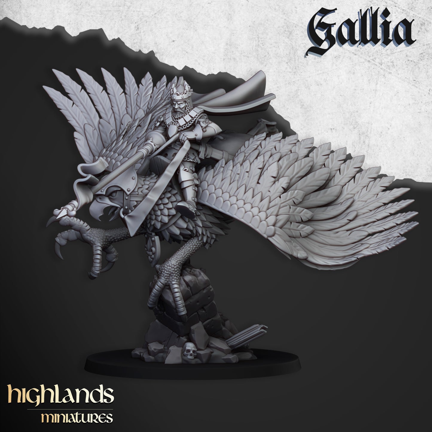 Gallia Lord Robert on Hippogryph | Gallia Army Collection | Highland Miniatures
