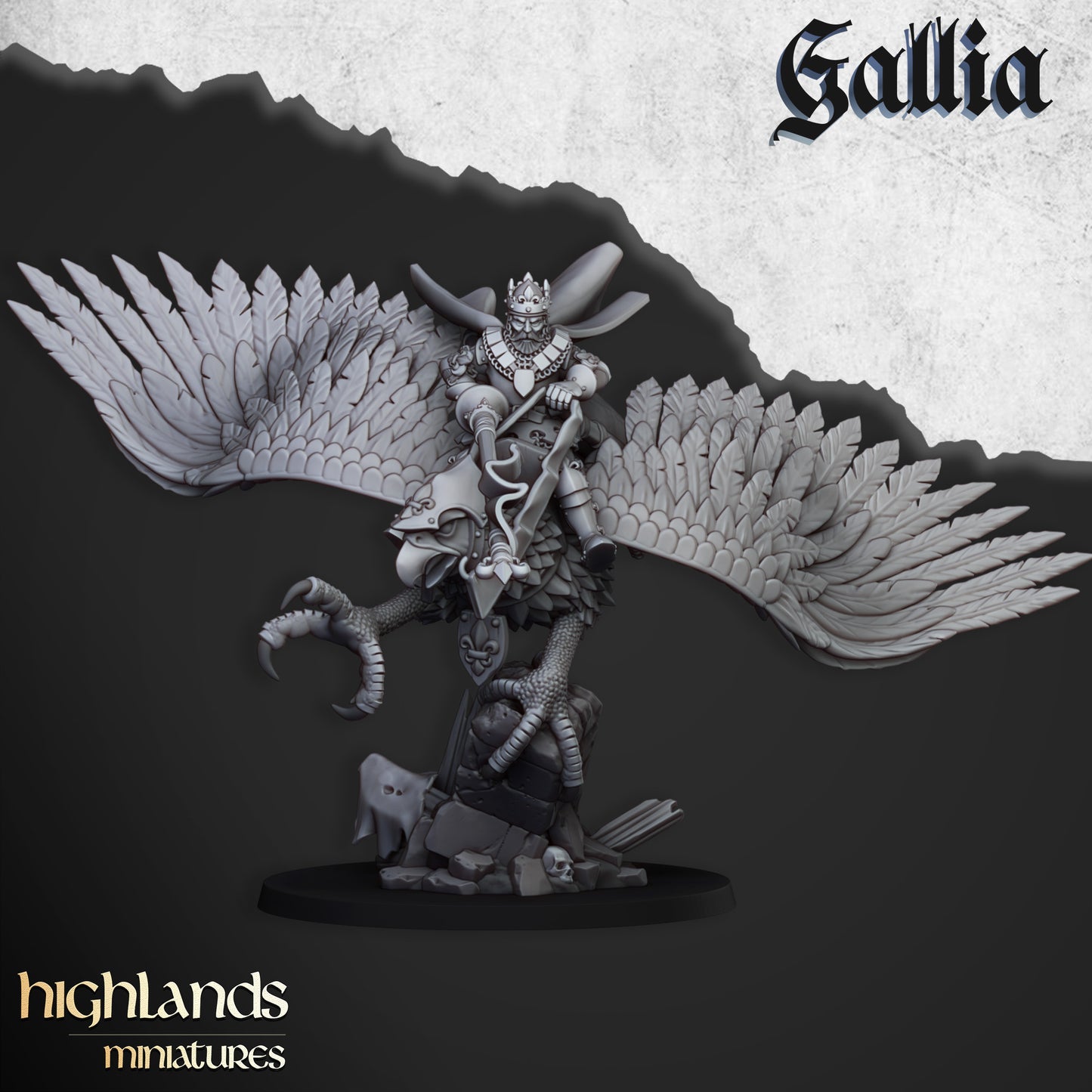 Gallia Lord Robert on Hippogryph | Gallia Army Collection | Highland Miniatures