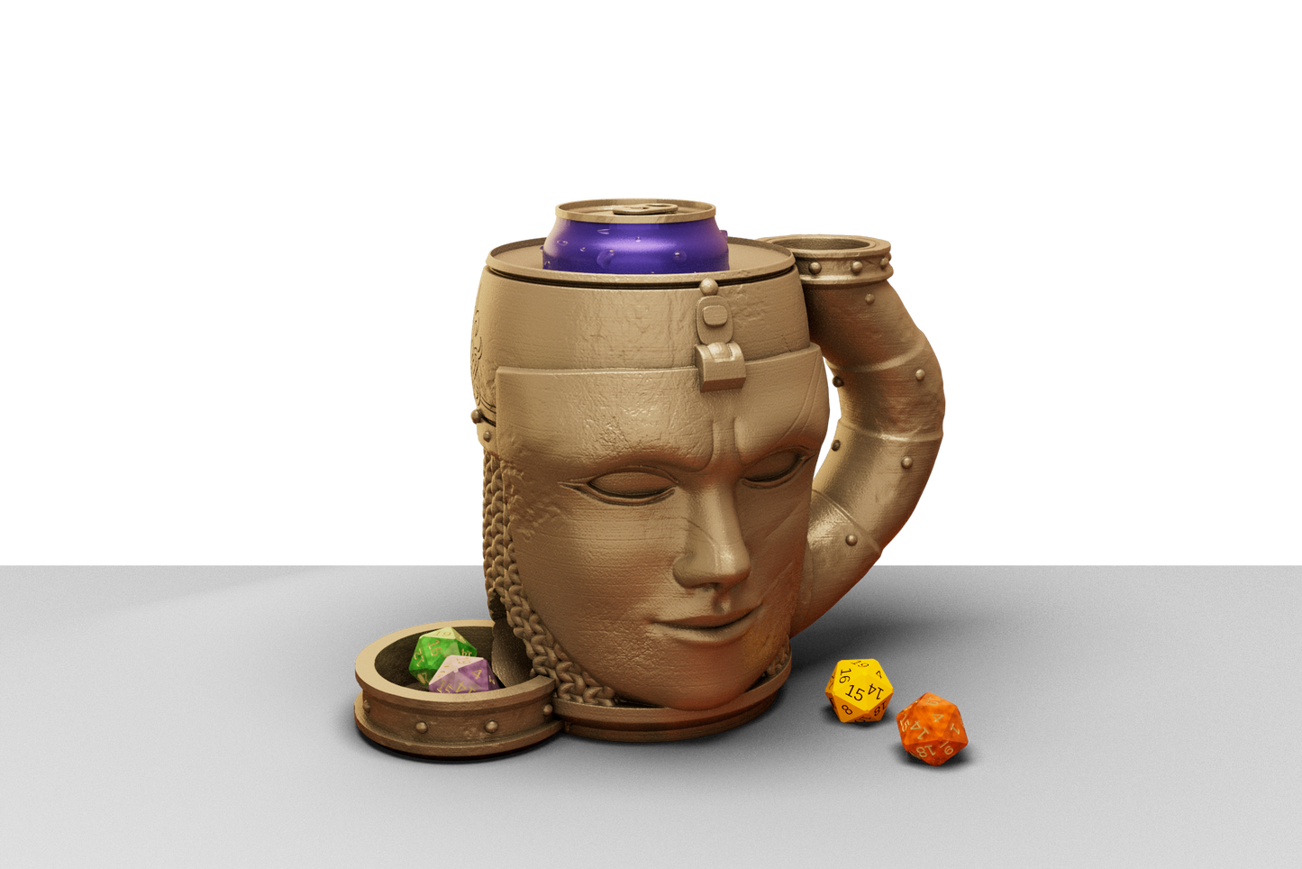 Medieval styled tankard dice towers