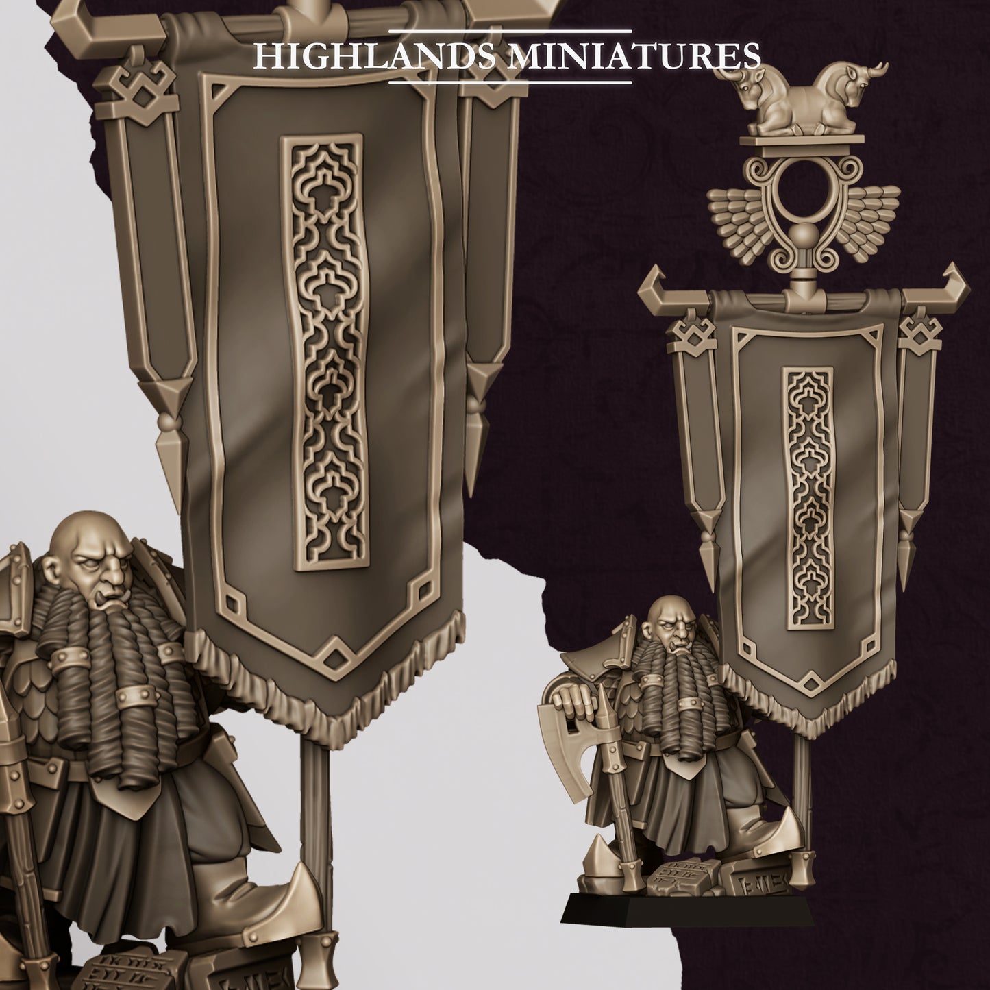 Sons of Marduk Battle Standard Bearer | Sons of Marduk Army Collection | Highland Miniatures