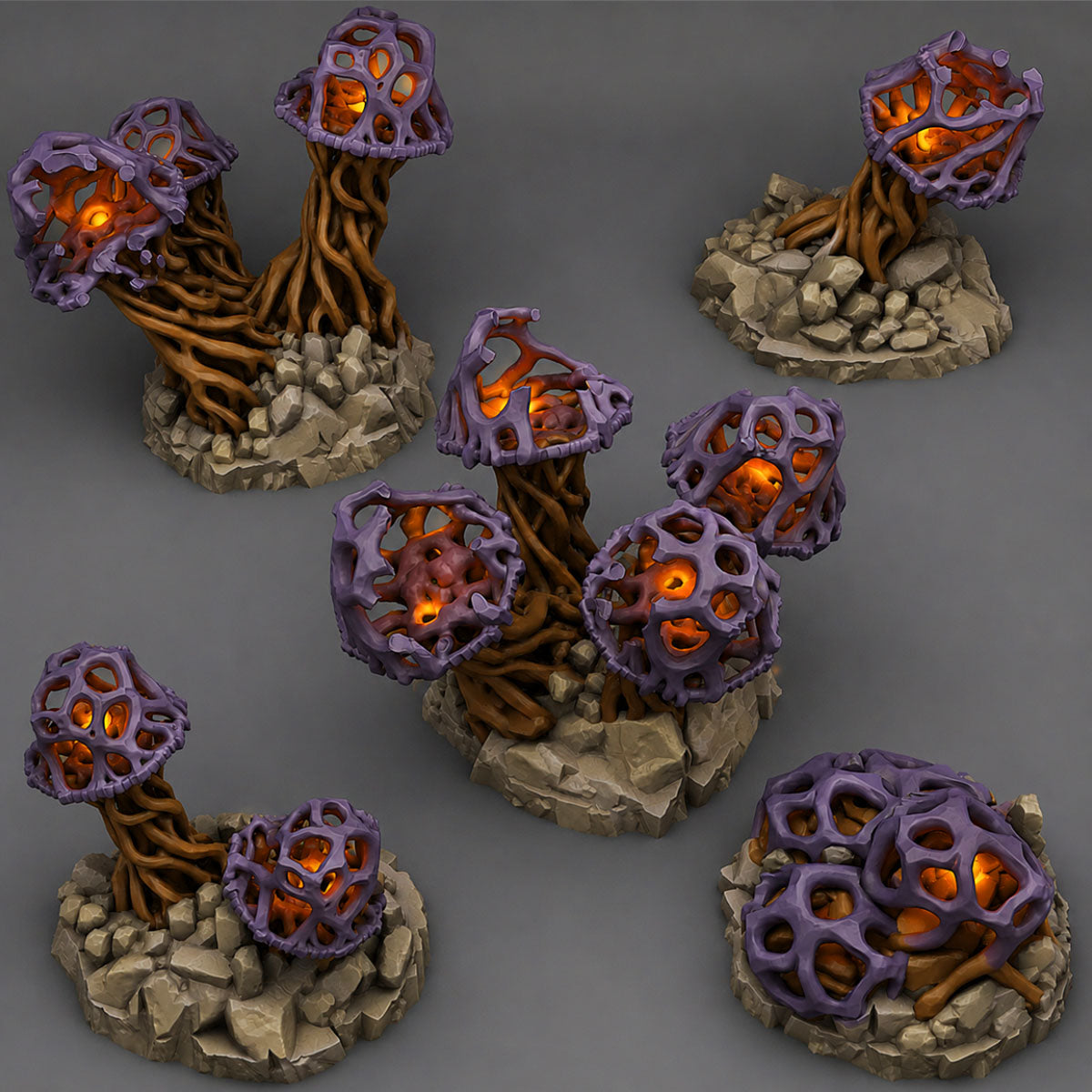 Sorcery Mushrooms Scatter Terrain | Fantastic Plants & Rocks | MTG Terrain & Scenery