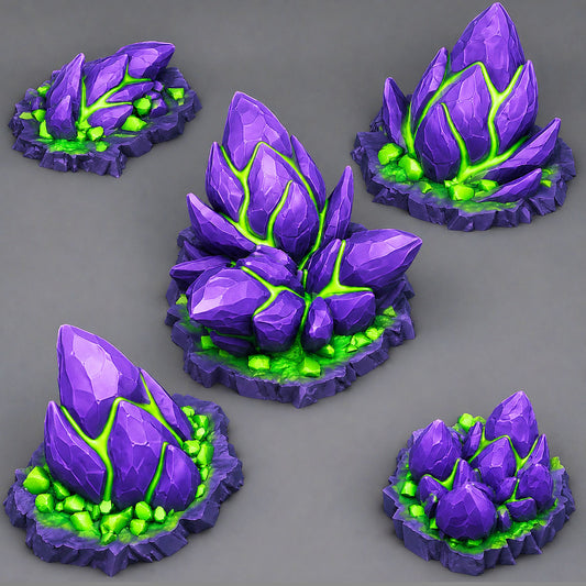 Underdark Alien Crystals Scatter Terrain | Fantastic Plants & Rocks | MTG Terrain & Scenery