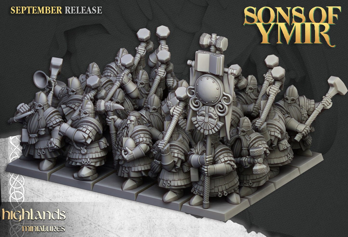 Dwarf Kingsguard with Two-Handed Hammers | Sons of Ymir | Highland Miniatures