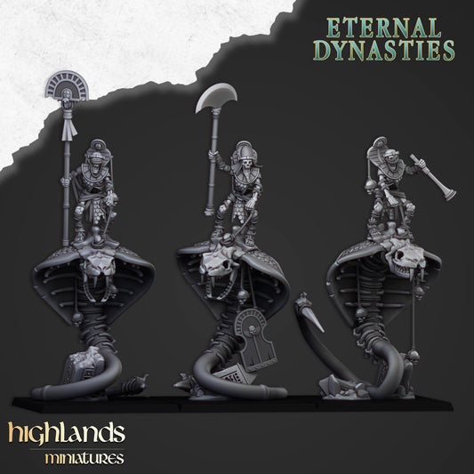 Eternal Dynasties Ancient Guard on Crypt Serpents | Eternal Dynasties Army Collection | Highland Miniatures