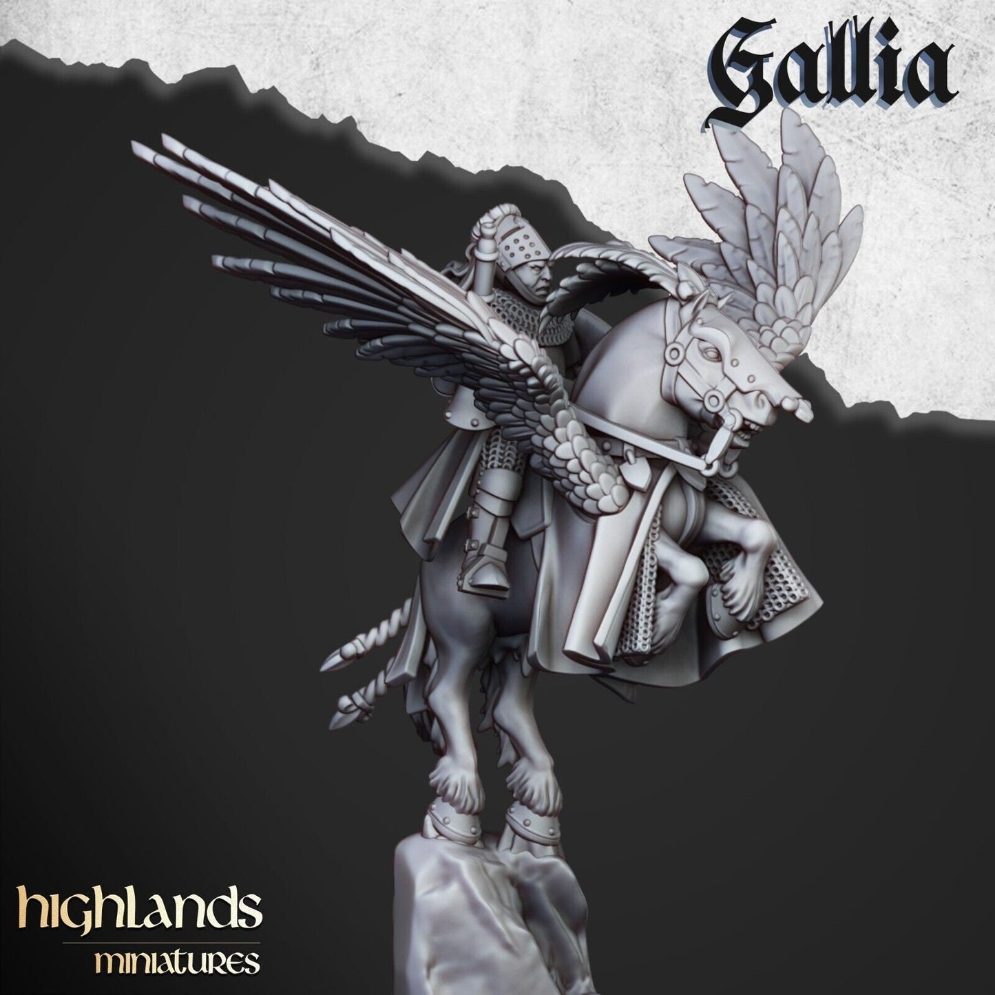 Gallia Knights on Pegasus | Gallia Army Collection | Highland Miniatures