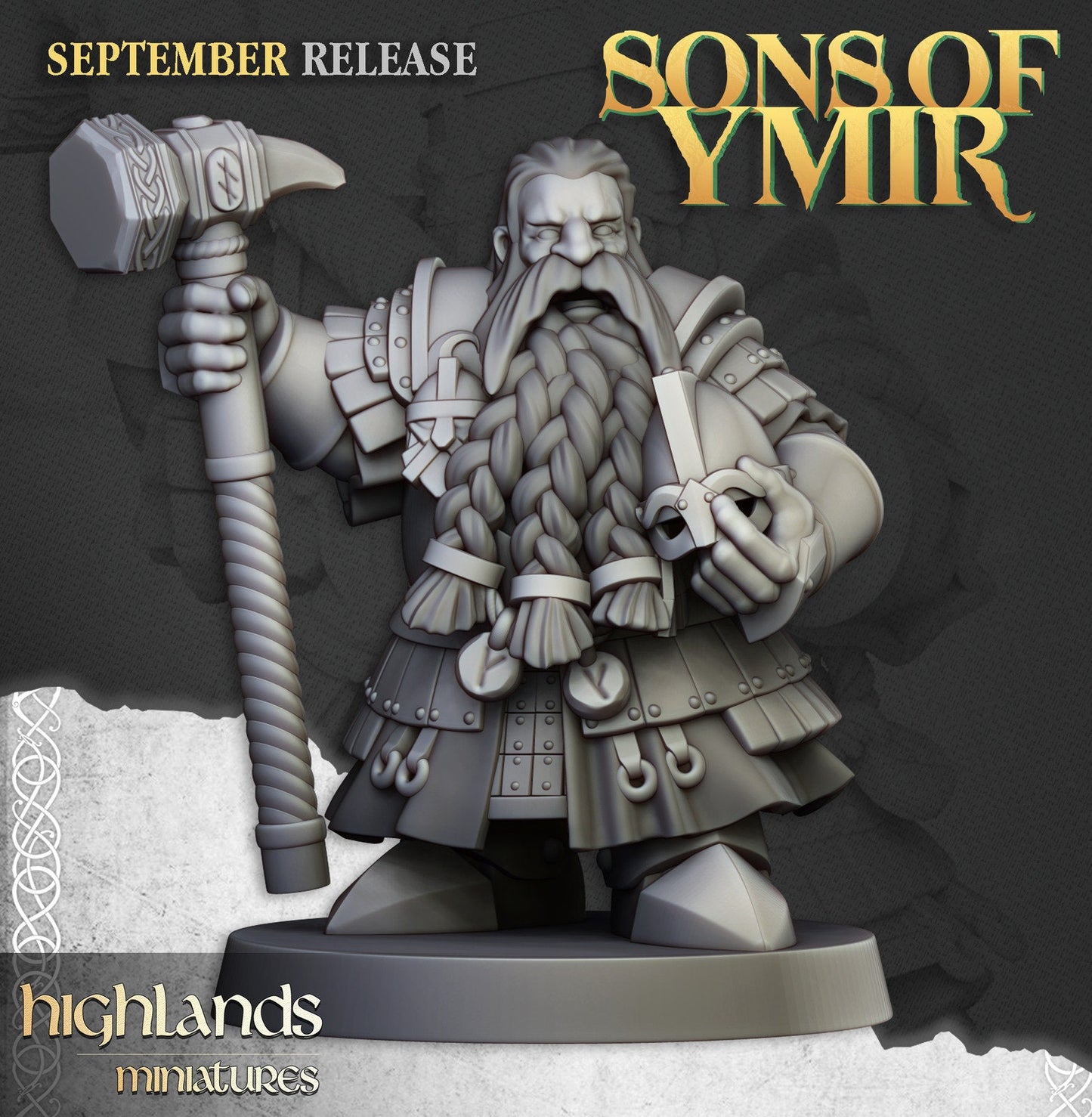 Dwarf Kingsguard with Two-Handed Hammers | Sons of Ymir | Highland Miniatures