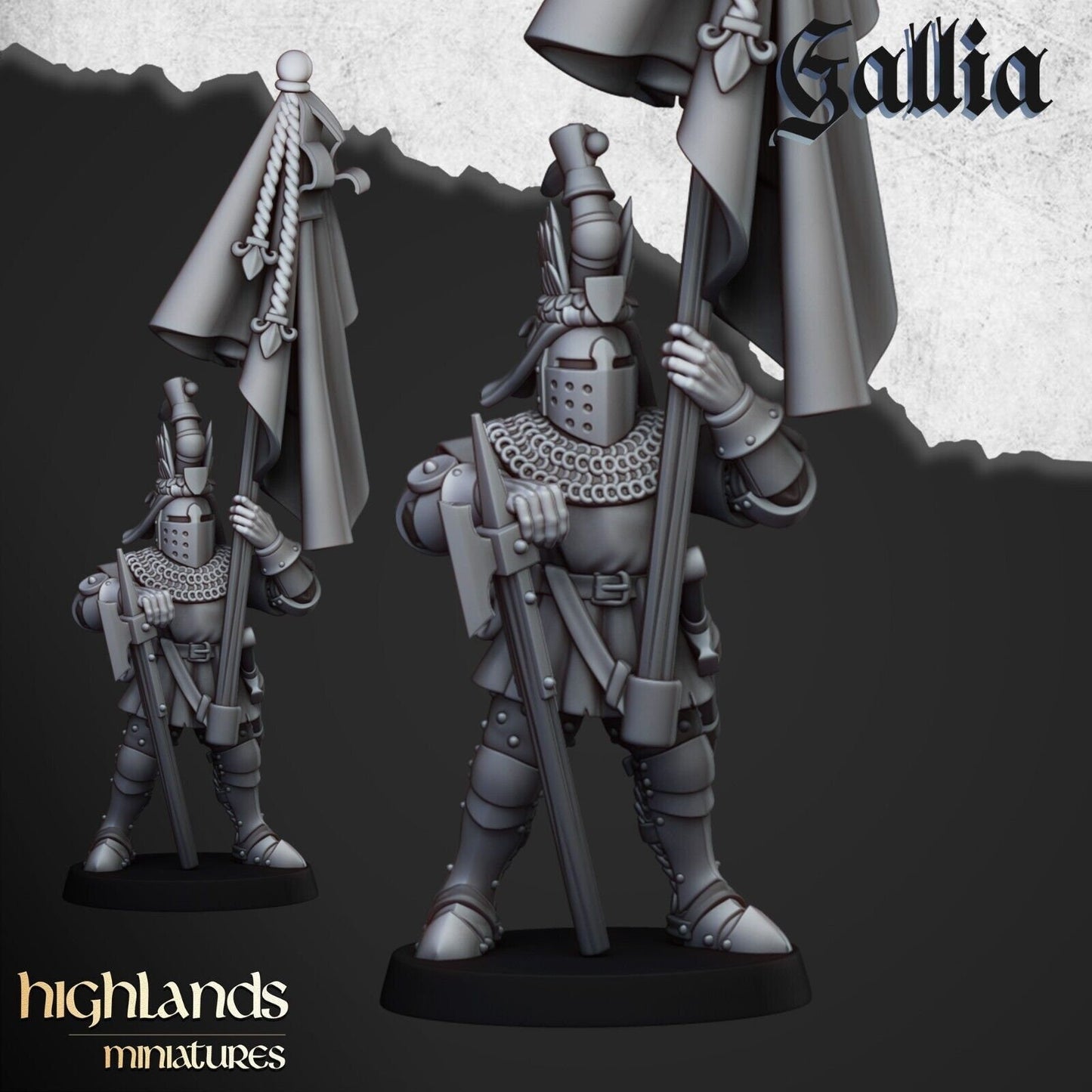 Knights of Gallia on Foot | Gallia Army Collection | Highland Miniatures