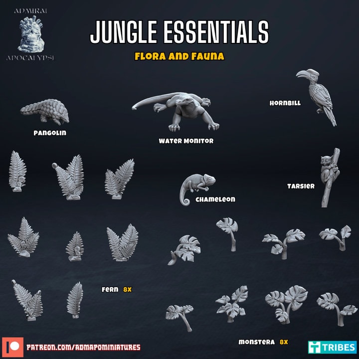 Jungle Scatter & Basing Bits | Alien Wilderness Sci-Fi Wargaming Bases | Admiral Apocalypse