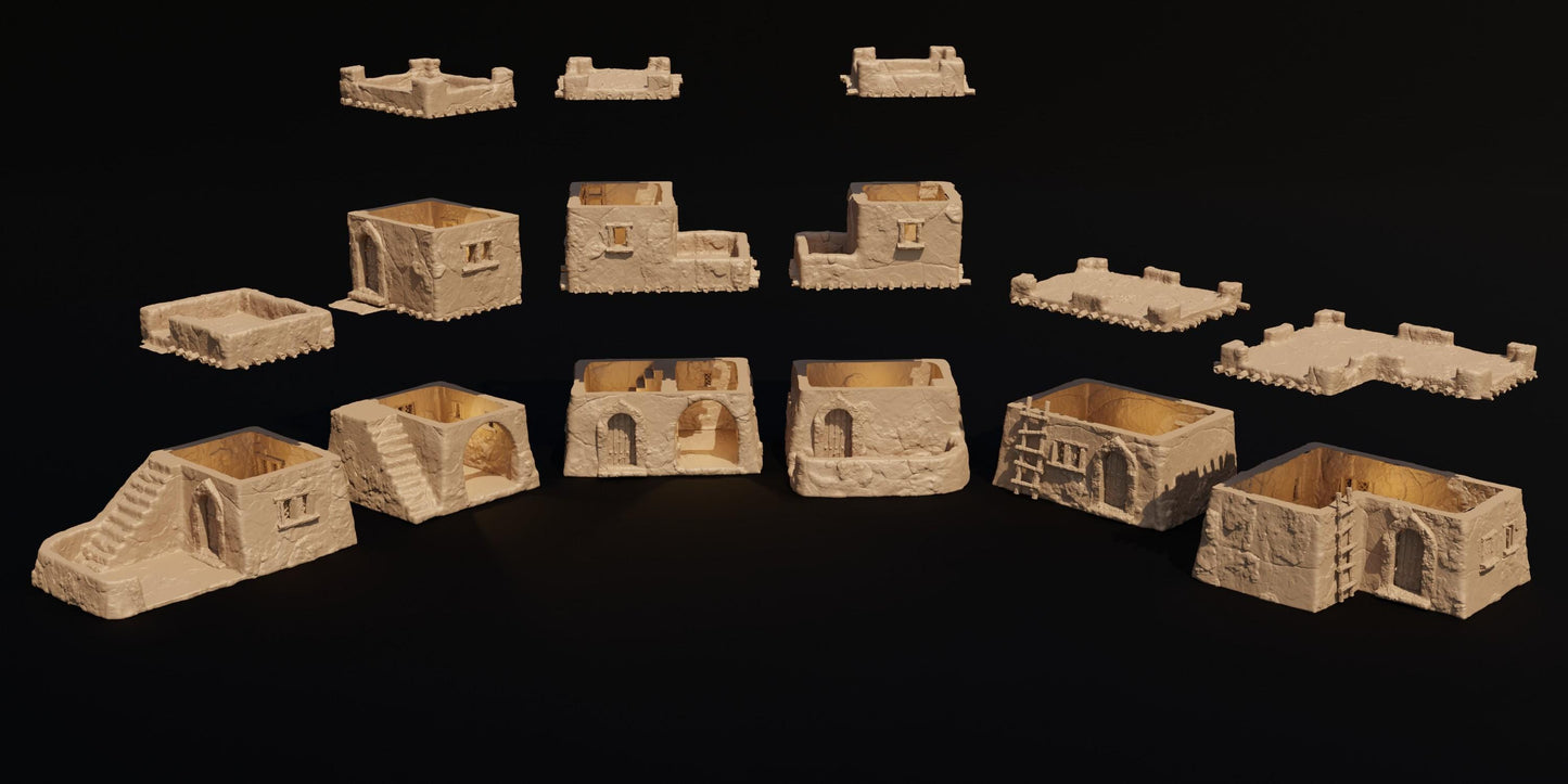 Modular Desert Arab Fort | North African & Middle Eastern Wargaming Terrain | MTG Terrain & Scenery