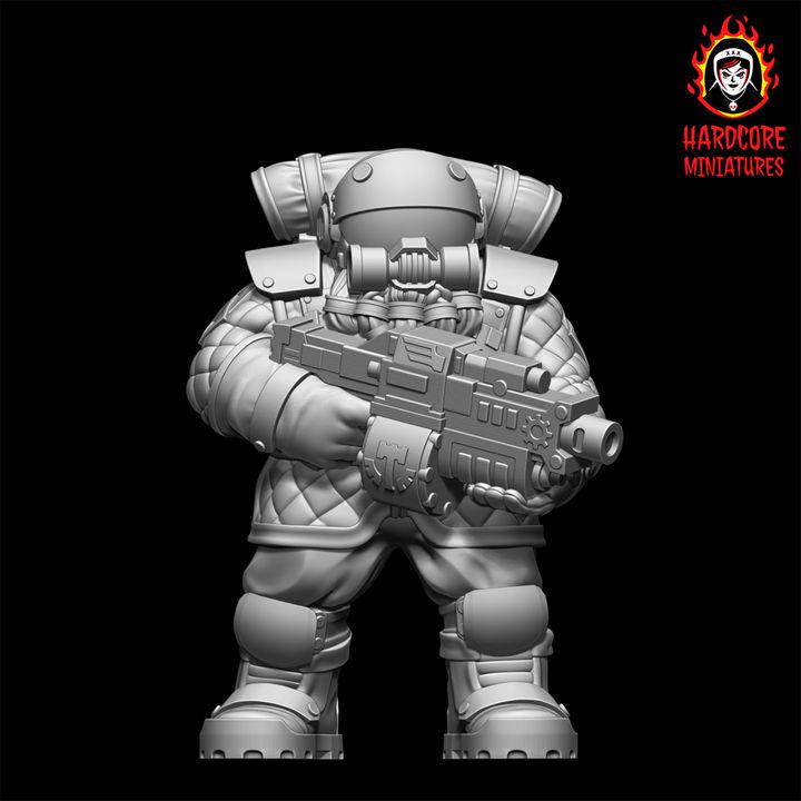 Retro Space Dwarf Veterans Squad | 20 Elite Troopers with Bolters | Hardcore Miniatures