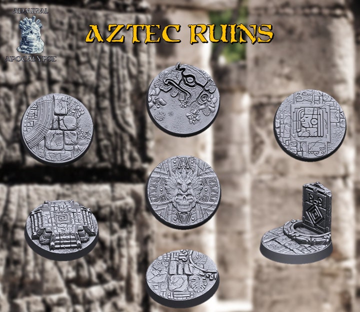 Aztec Scenic Bases | Mesoamerican Temple Wargaming Bases | Admiral Apocalypse