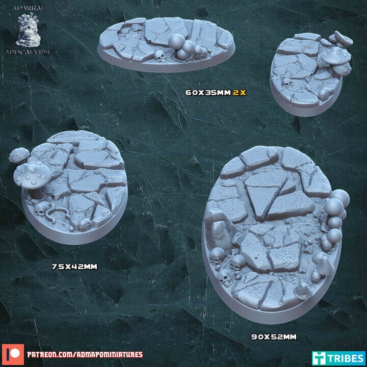 Mushroom Swamp Scenic Bases | Fungal Fantasy Wargaming Bases | Admiral Apocalypse