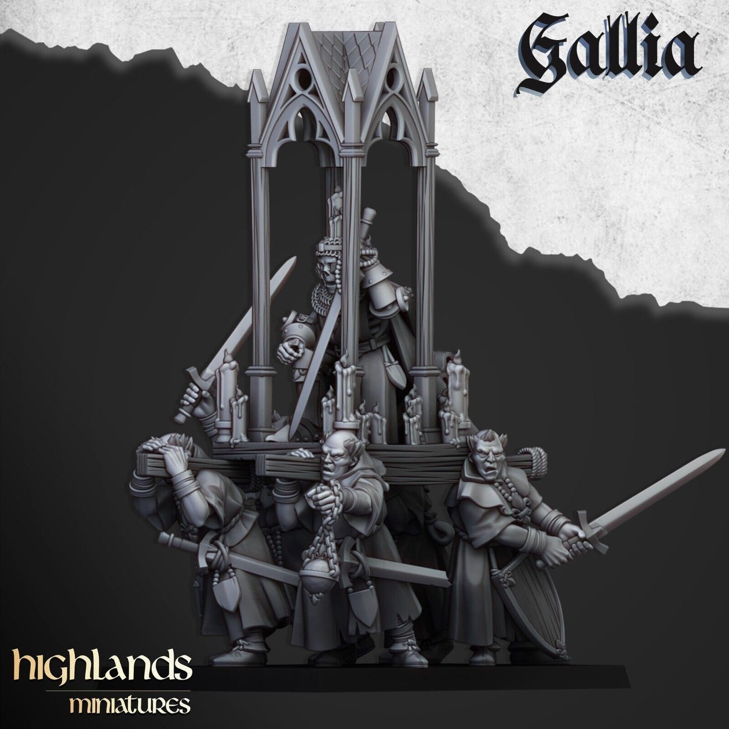 Reliquary with Pilgrims of Gallia | Gallia Army Collection | Highland Miniatures