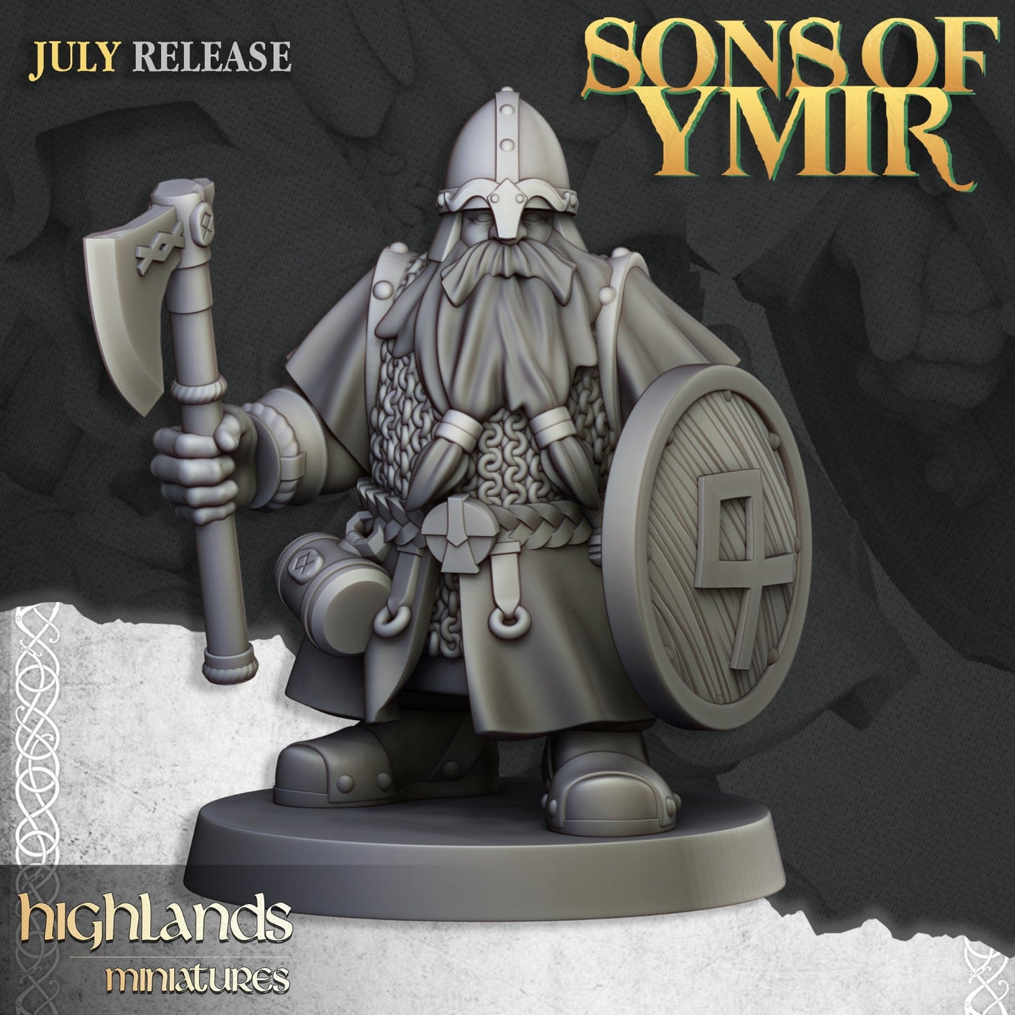 Dwarf Warriors with Axes & Shields | Sons of Ymir | Highland Miniatures