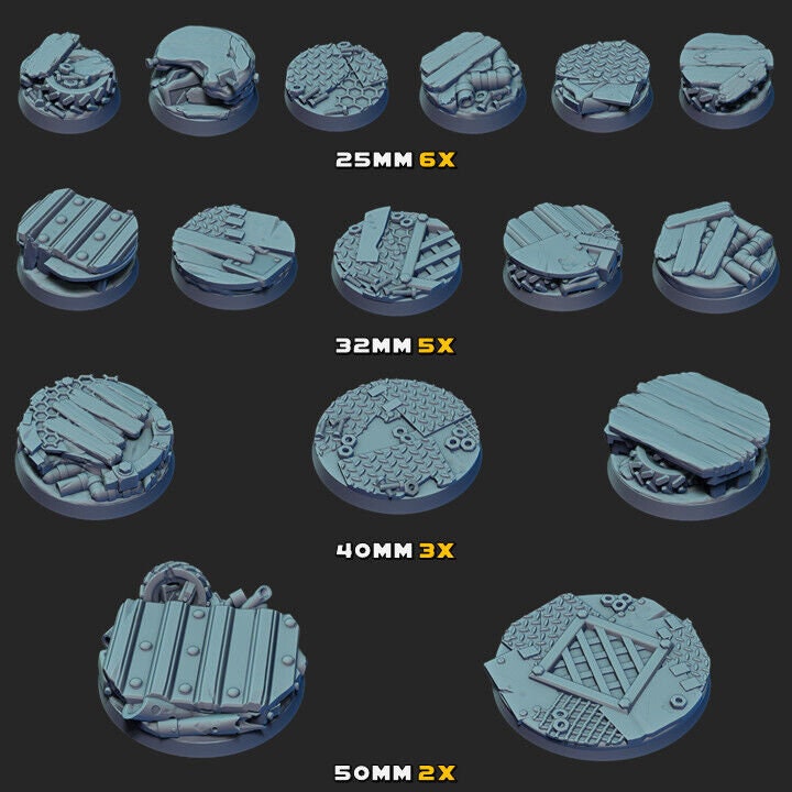 Junker Junk Yard Scenic Bases | Wasteland Sci-Fi Wargaming Bases | Admiral Apocalypse