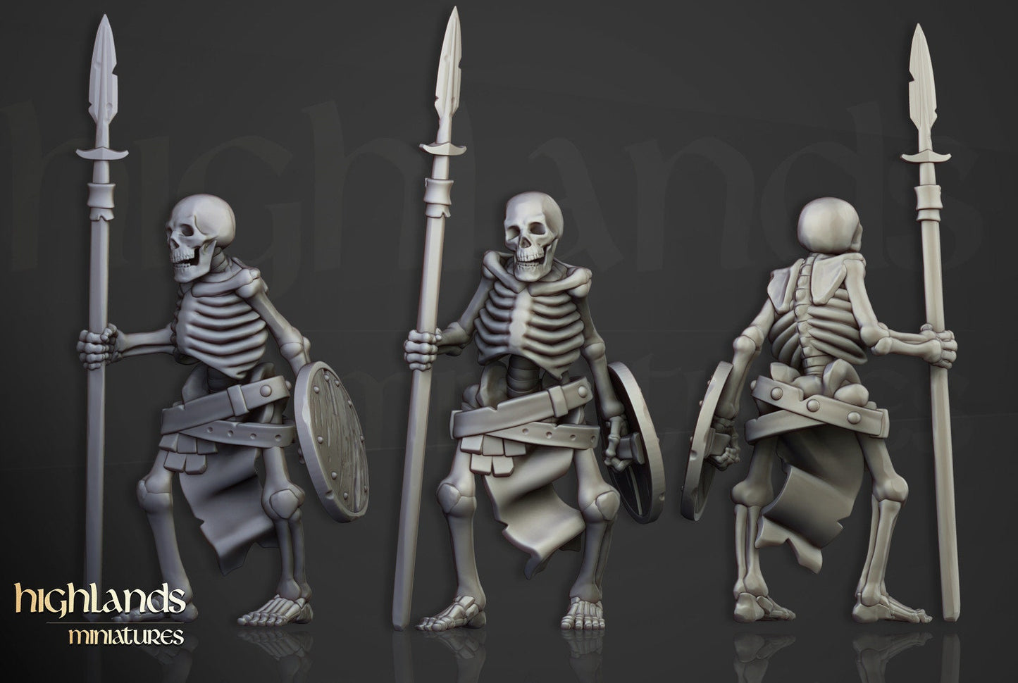 Transilvanya Skeleton Warriors with Spears | Transilvanya Army Collection | Highland Miniatures