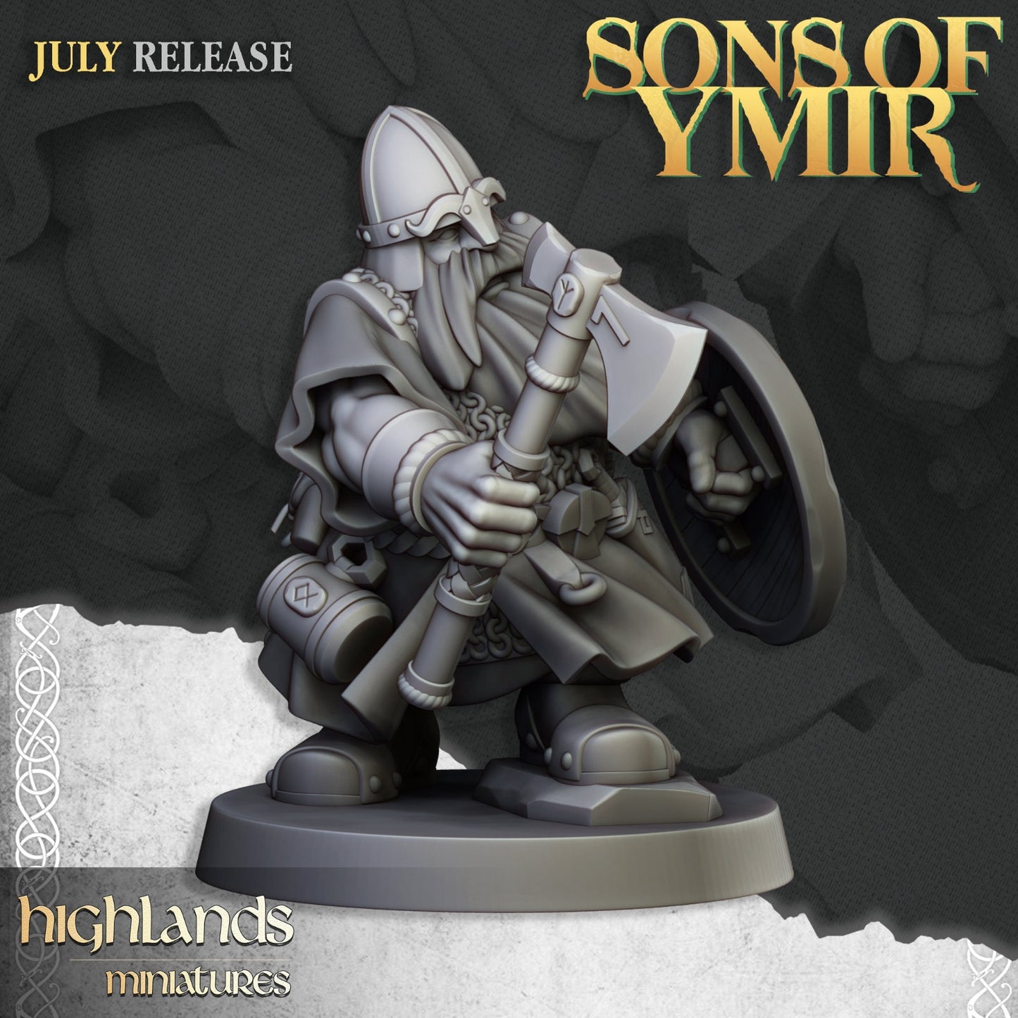 Dwarf Warriors with Axes & Shields | Sons of Ymir | Highland Miniatures