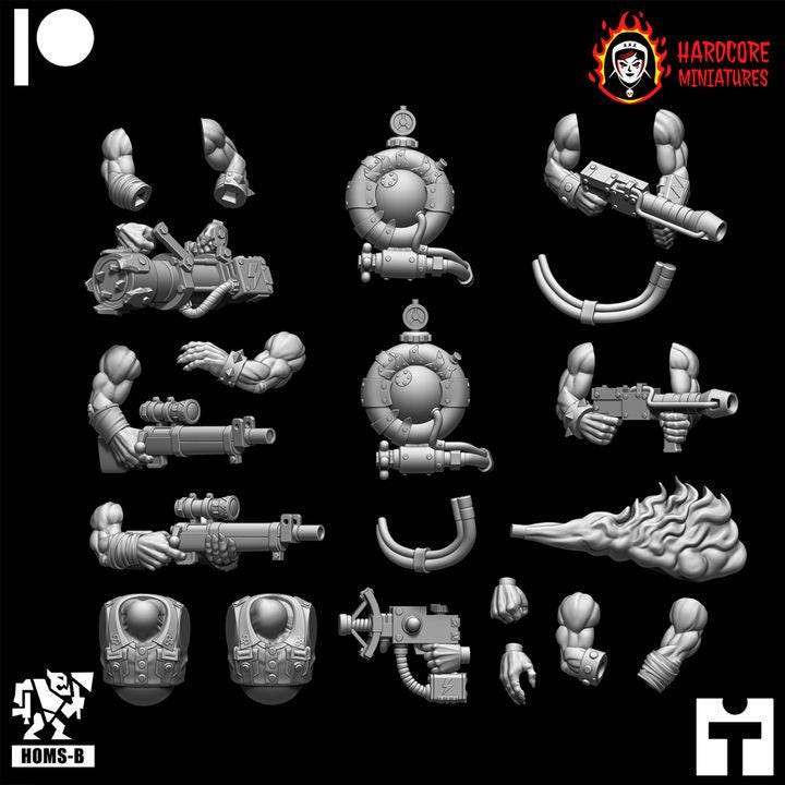 Modular Space Ork Kommando Add-On Packs | Arms, Heads & Accessories | Hardcore Miniatures