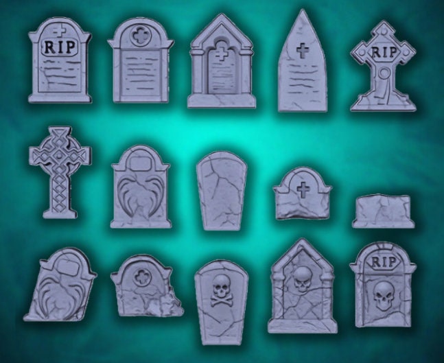 Graveyard Scatter Terrain | Dark Fantasy Wargaming Scenery | Admiral Apocalypse