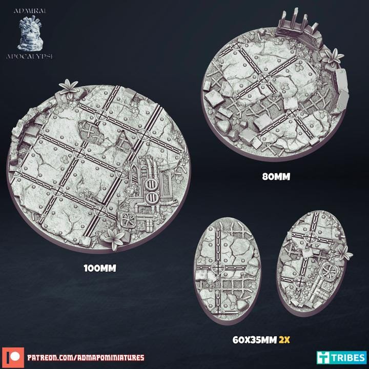 Derelict Industrial Zone Scenic Bases | Post-Apocalyptic Sci-Fi Wargaming Bases | Admiral Apocalypse