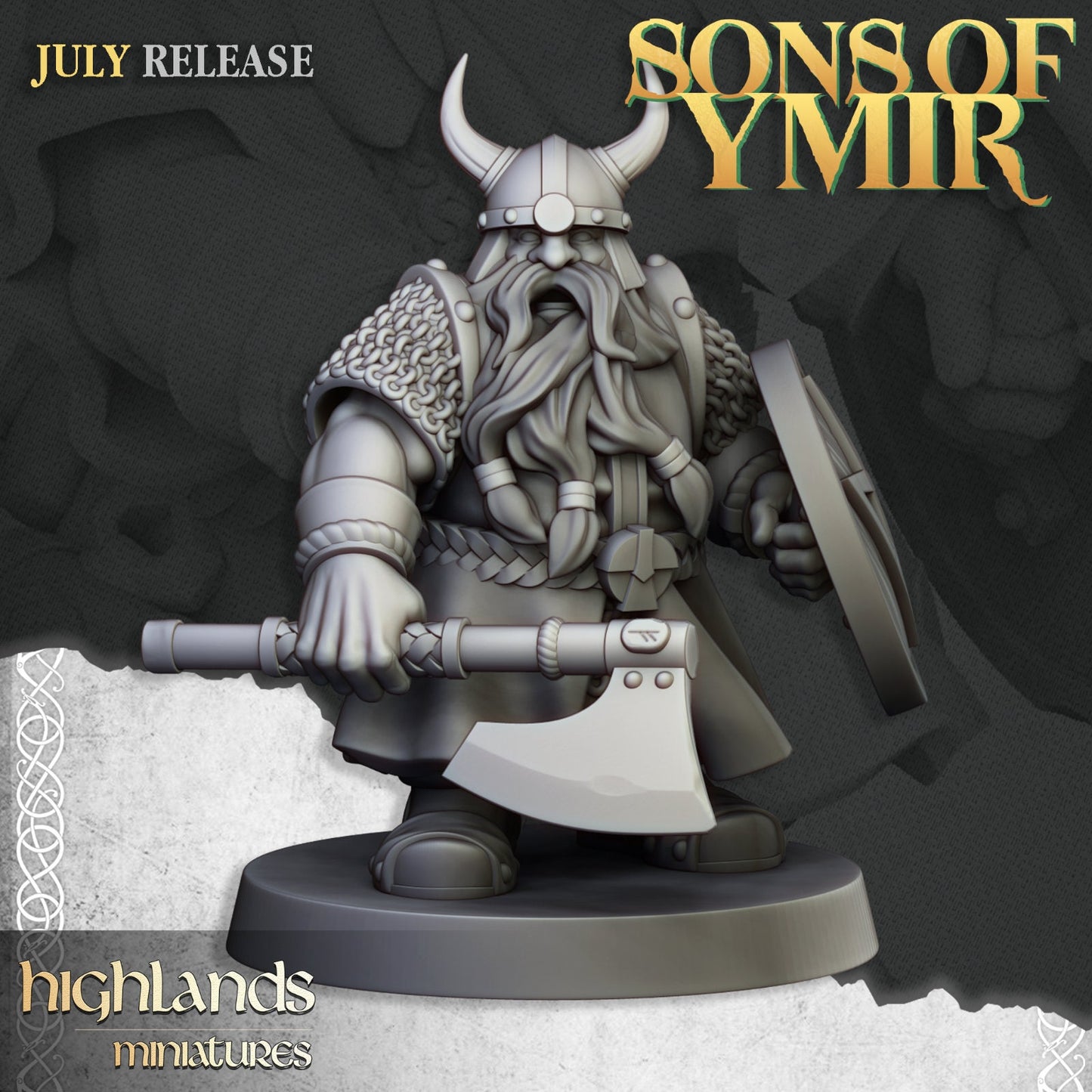 Dwarf Warriors with Axes & Shields | Sons of Ymir | Highland Miniatures