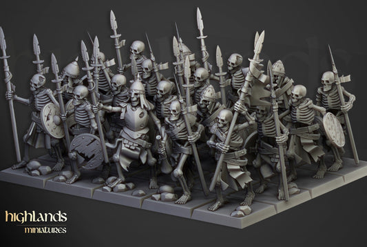 Transilvanya Skeleton Warriors with Spears | Transilvanya Army Collection | Highland Miniatures
