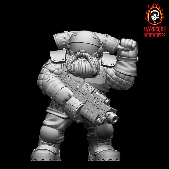 Retro Space Dwarf Veterans Squad | 20 Elite Troopers with Bolters | Hardcore Miniatures