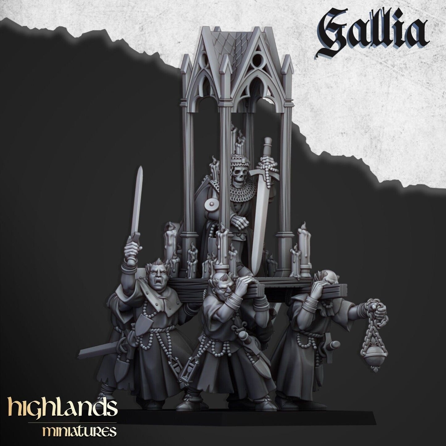 Reliquary with Pilgrims of Gallia | Gallia Army Collection | Highland Miniatures