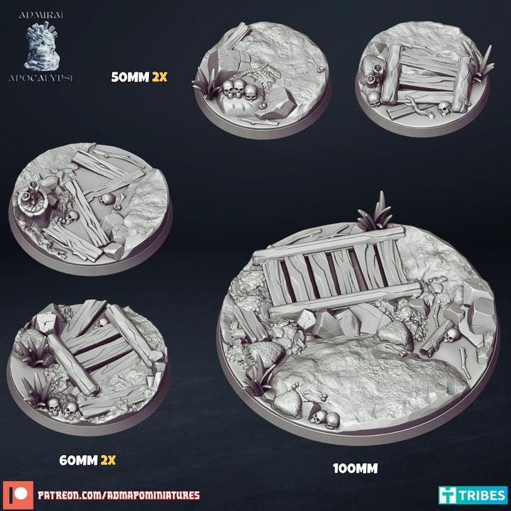 Voodoo Swamp Scenic Bases | Dark Fantasy Wargaming Bases | Admiral Apocalypse