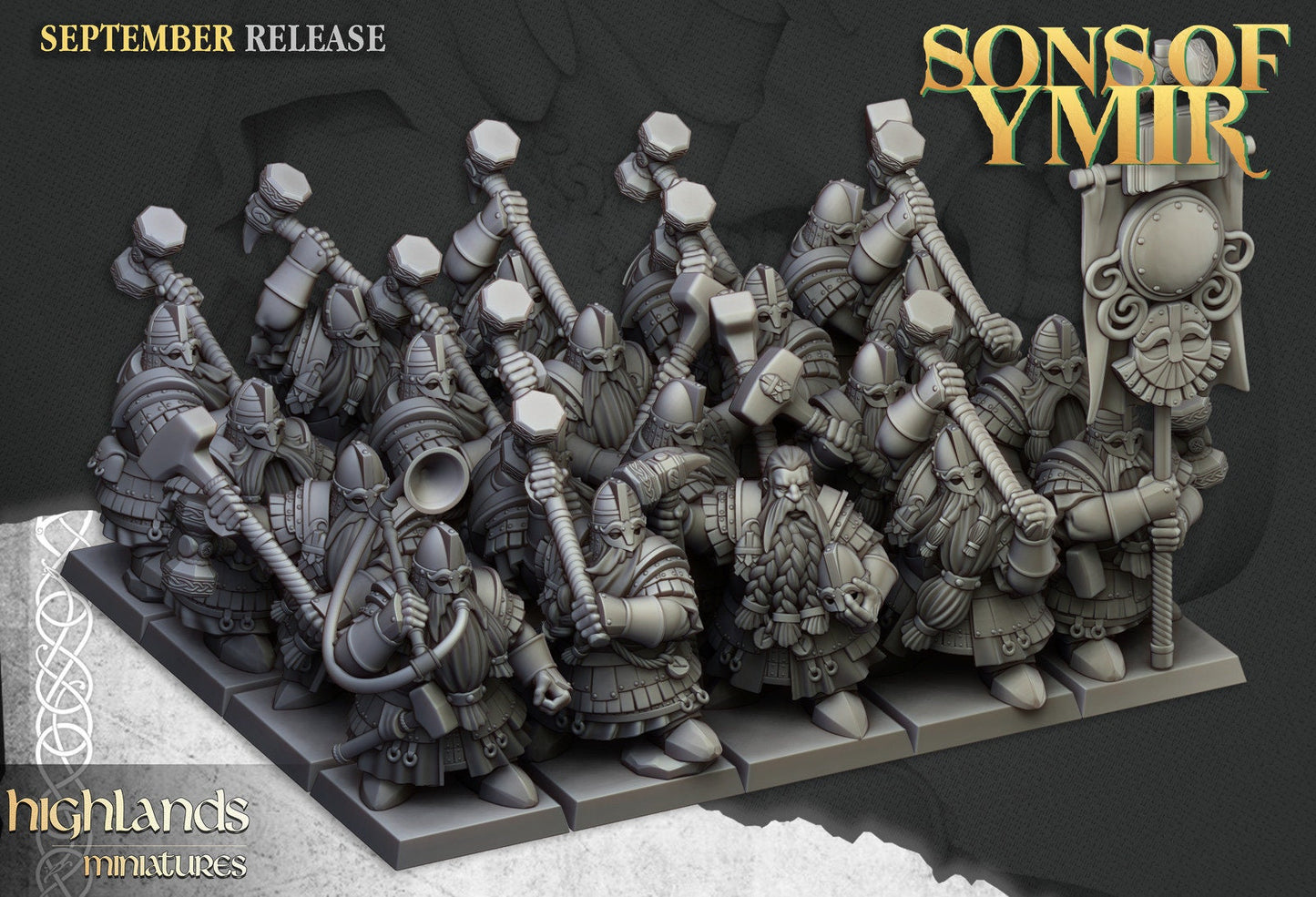 Dwarf Kingsguard with Two-Handed Hammers | Sons of Ymir | Highland Miniatures