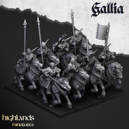 Mounted Men at Arms of Gallia | Gallia Army Collection | Highland Miniatures