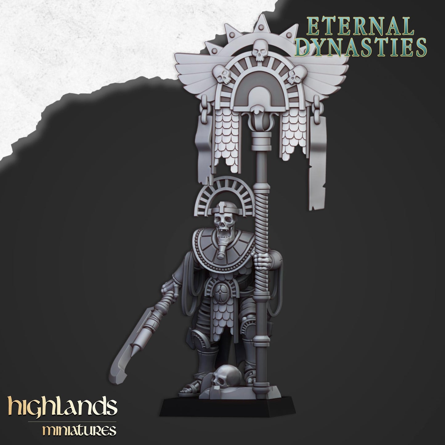 Eternal Dynasties Ancient Skeleton Pharaohs Banner Bearer