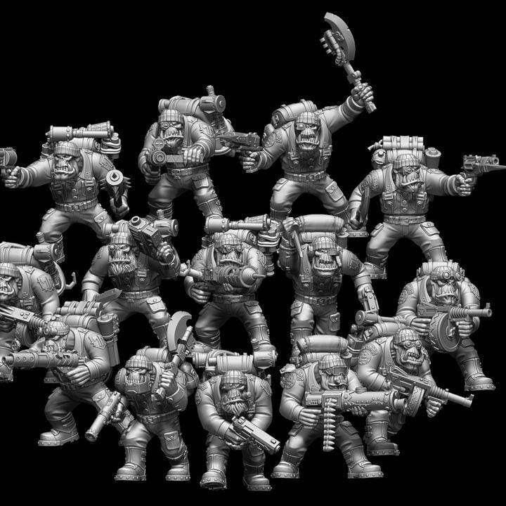 Modular Space Ork Kommandos | Elite Greenskin Strike Force | Hardcore Miniatures