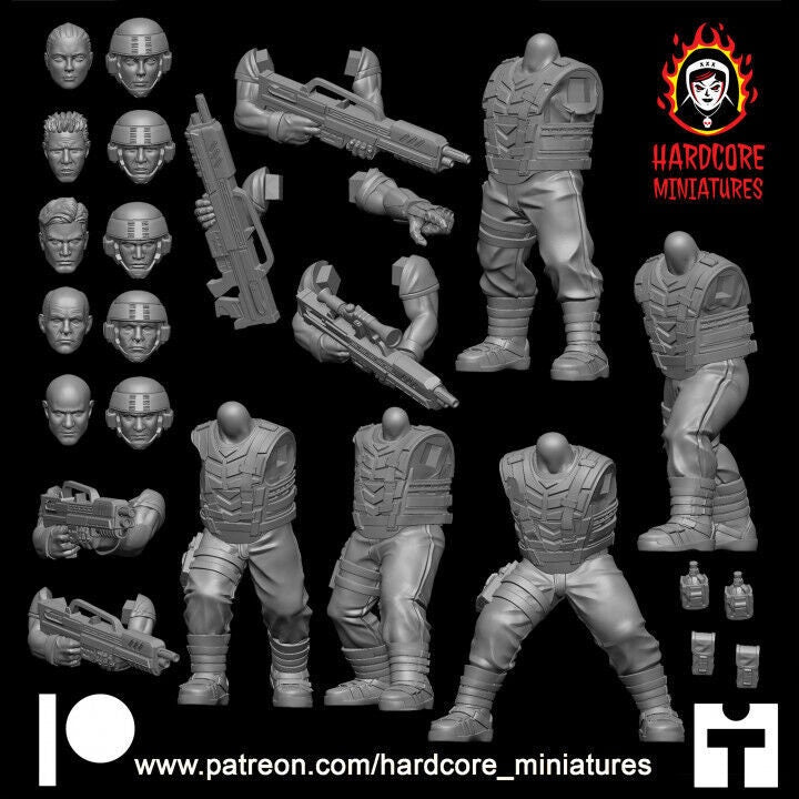 Space Troopers & Alien Bugs | Retro Sci-Fi Wargaming Miniatures | Hardcore Miniatures
