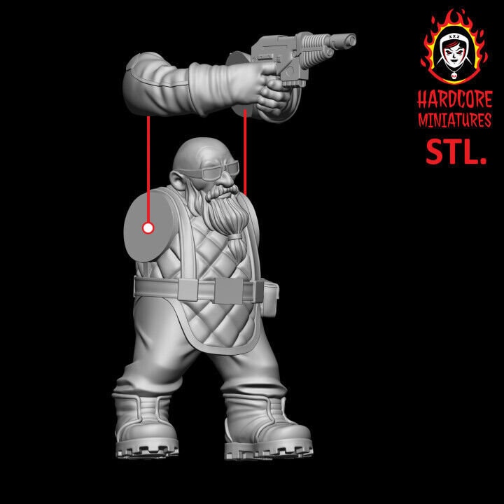 Retro Space Dwarf Troopers | Squat Sci-Fi Wargaming Miniatures | Hardcore Miniatures