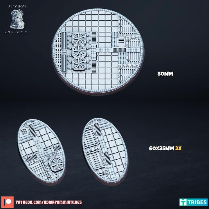 Cyberpunk Tech Alley Scenic Bases | Neon City Sci-Fi Wargaming Bases | Admiral Apocalypse