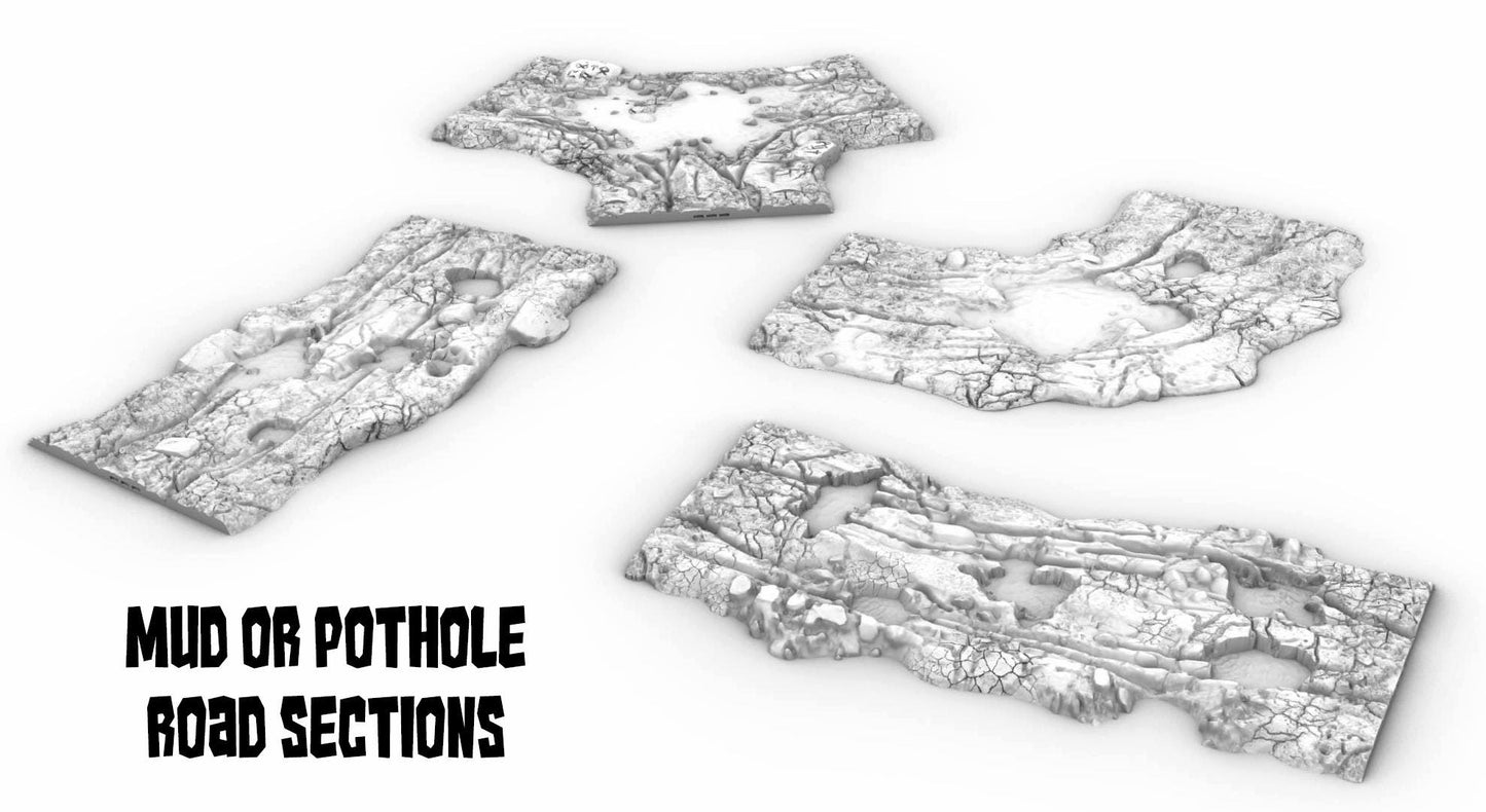 Modular Road Sections | WW1 WW2 Fantasy & Sci-Fi Wargaming Terrain | MTG Terrain & Scenery